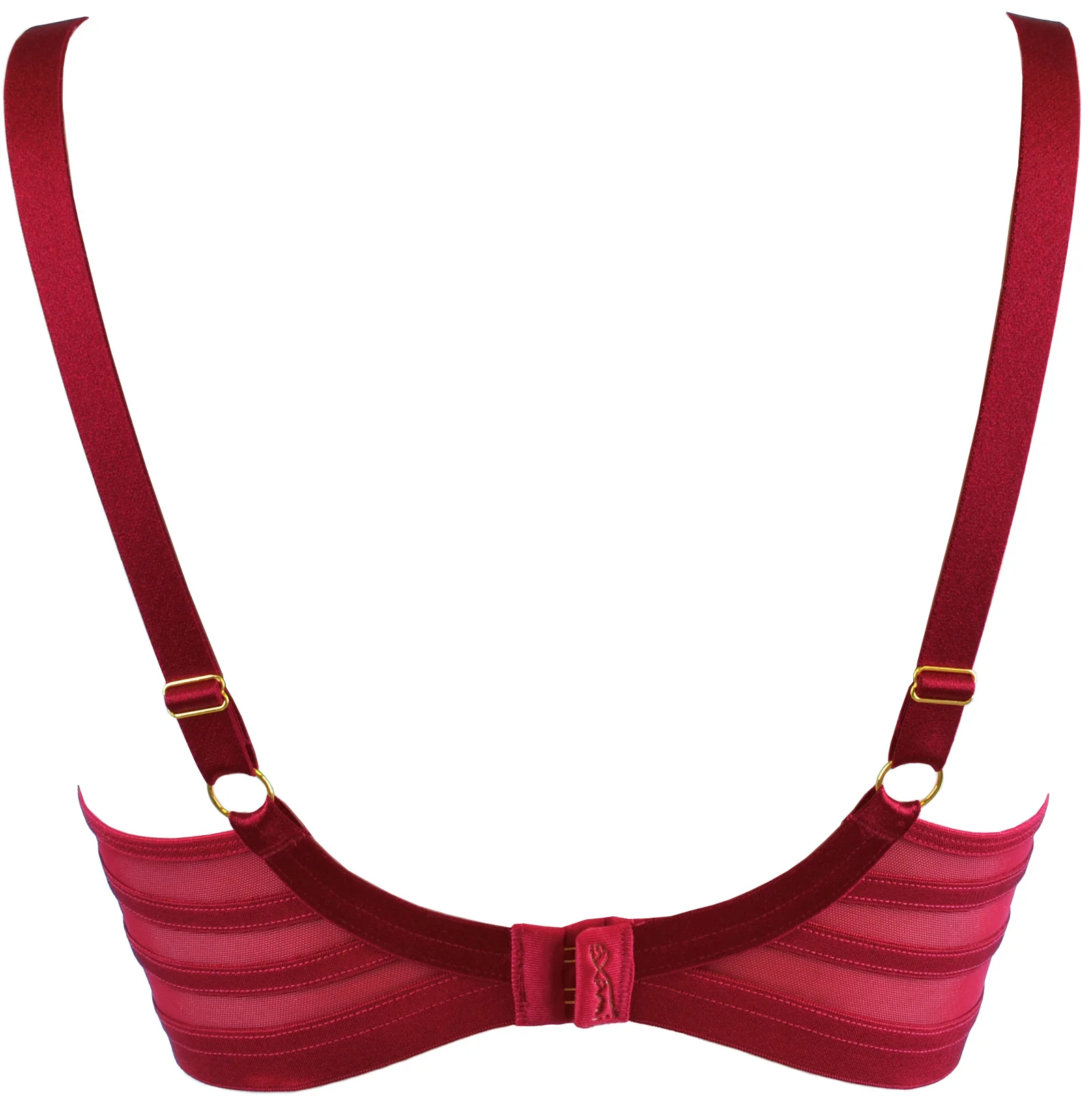Axami Linea Burgundy Soft Sheer Mesh Balconette Bra - Image 4