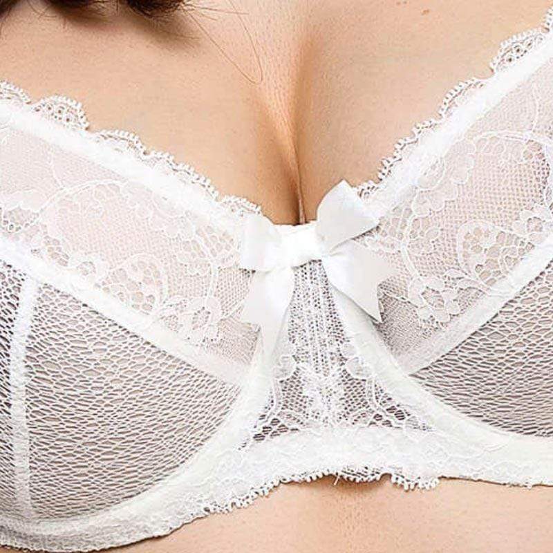 Lauma Sparkling Bridal Full Figure Sheer Lace Bra - Image 3