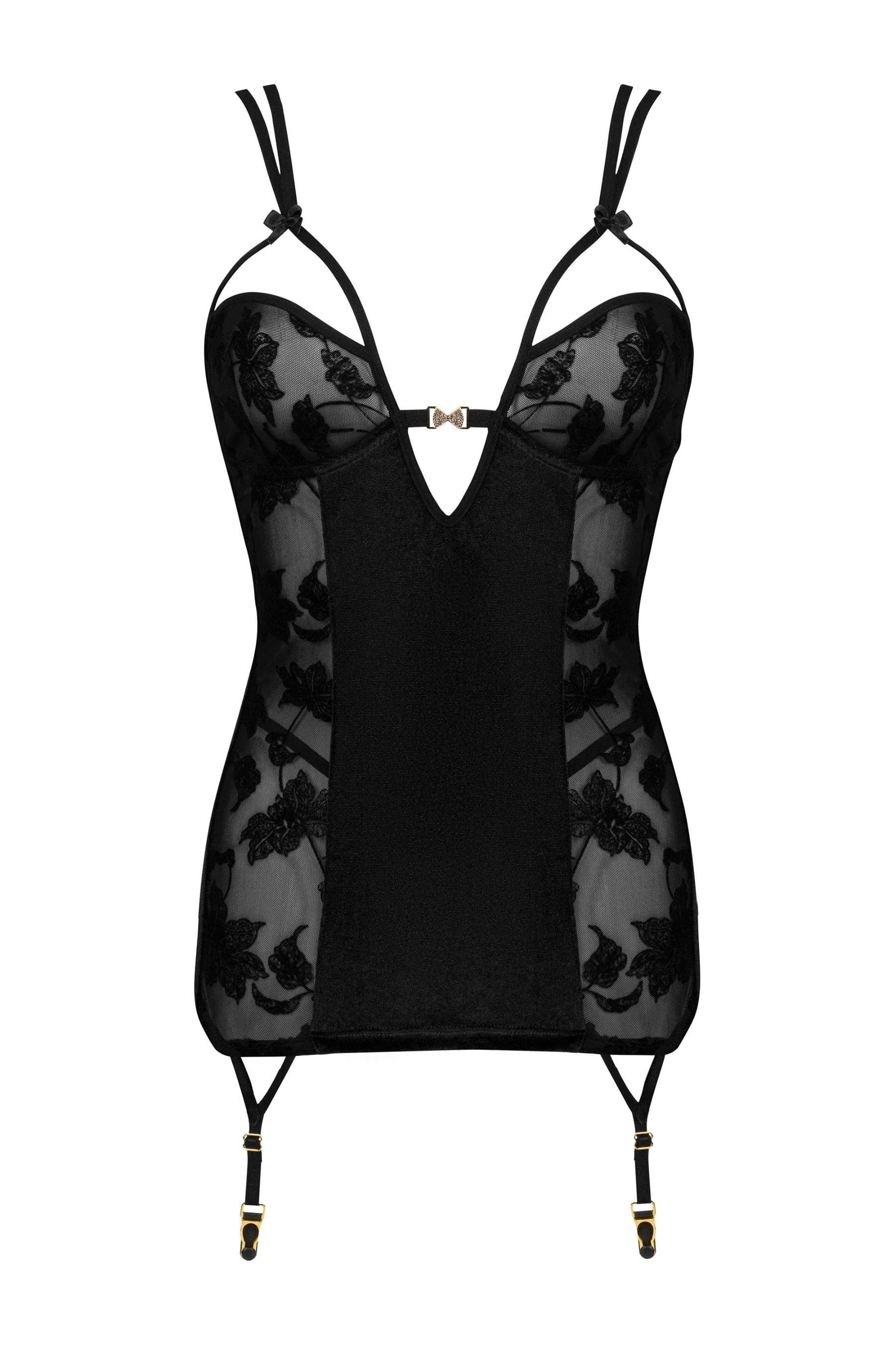 Beauty Night Xiomara Delicate Lace & Velvet Chemise - Image 4