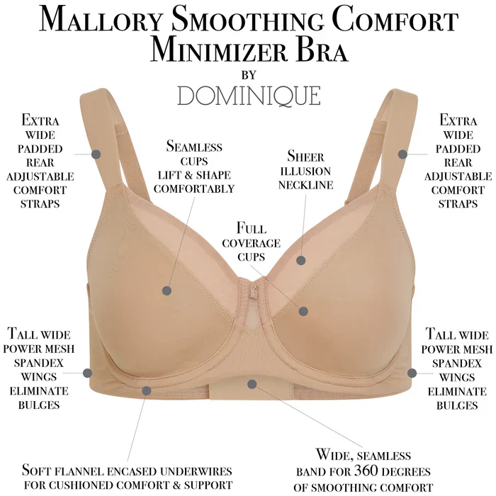 Smoothing Comfort Underwire Minimizer Bra Mocha - Elegant Lift & Support - Image 7