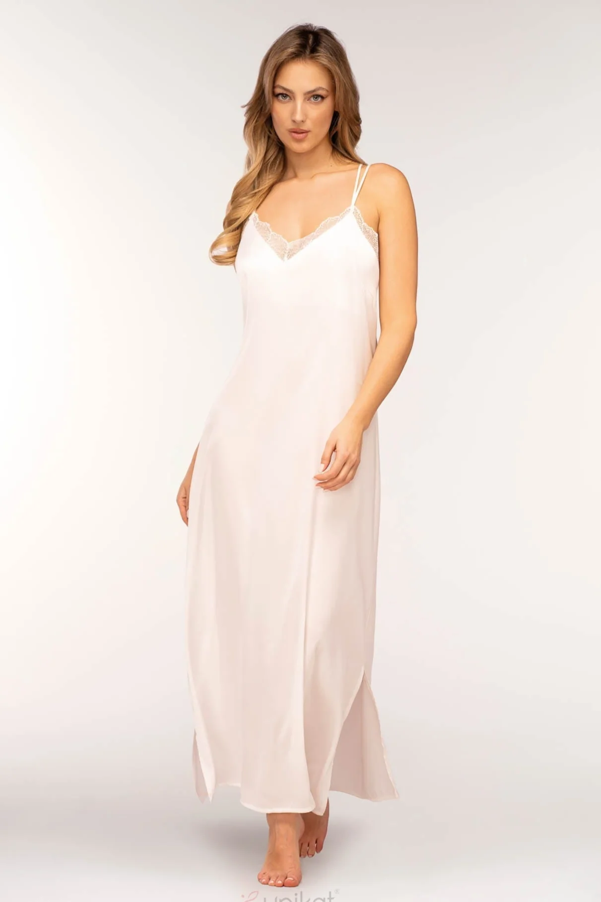 Unikat Ginny Satin Double-Strap Lace-Trim Slip