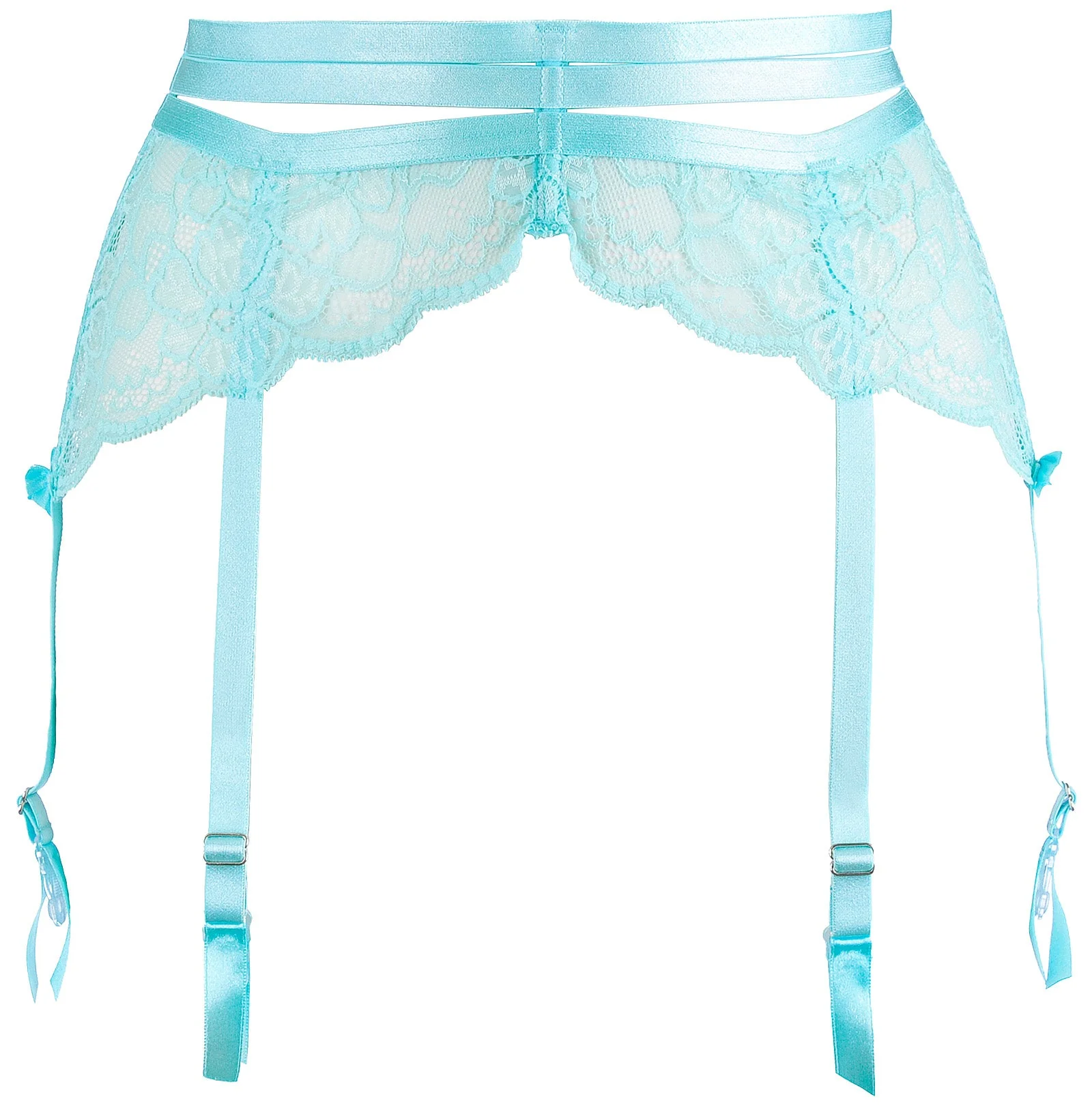 Axami Allure Blue Floral Lace Garter Belt - Image 5