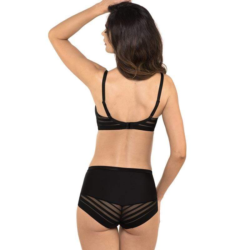 Gorteks Luna Black Full Figure Padded Striped Bra - Image 5