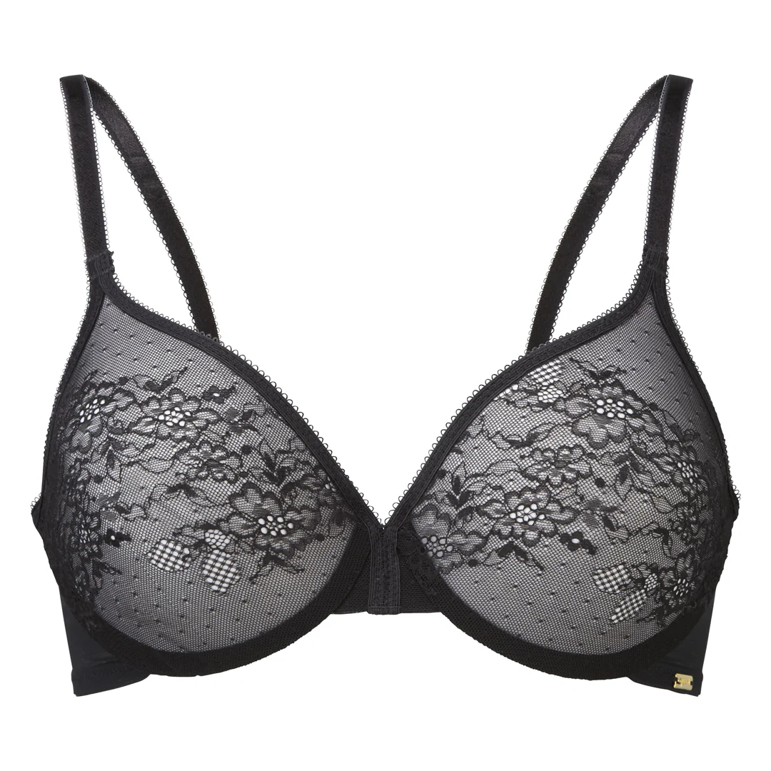 Gossard Glossies Lace Black Sheer Molded Bra - Image 3