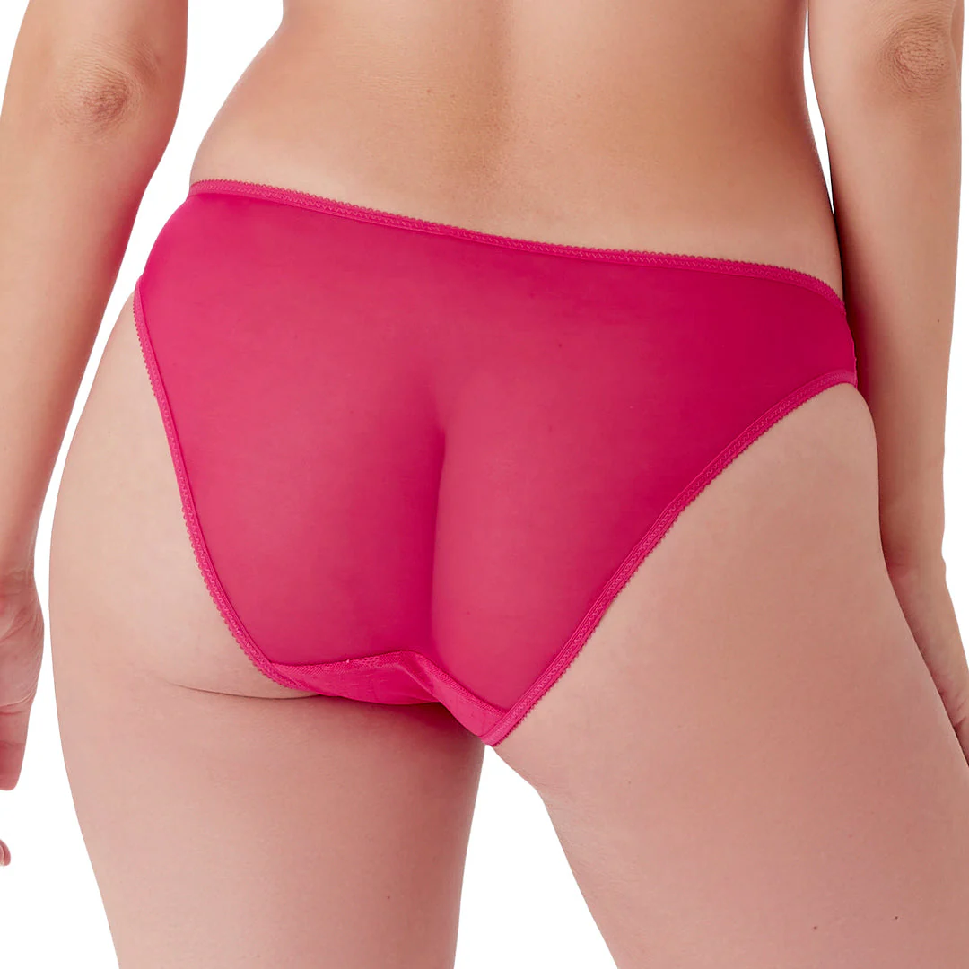 Gossard Glossies Lace Hot Pink Sheer Bikini Panty - Image 3