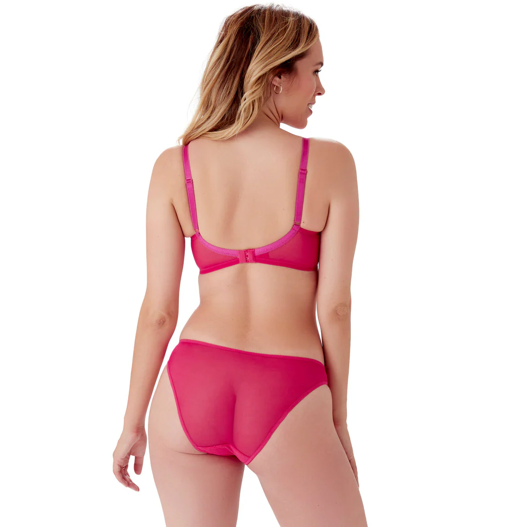 Gossard Glossies Lace Hot Pink Sheer Bikini Panty - Image 6