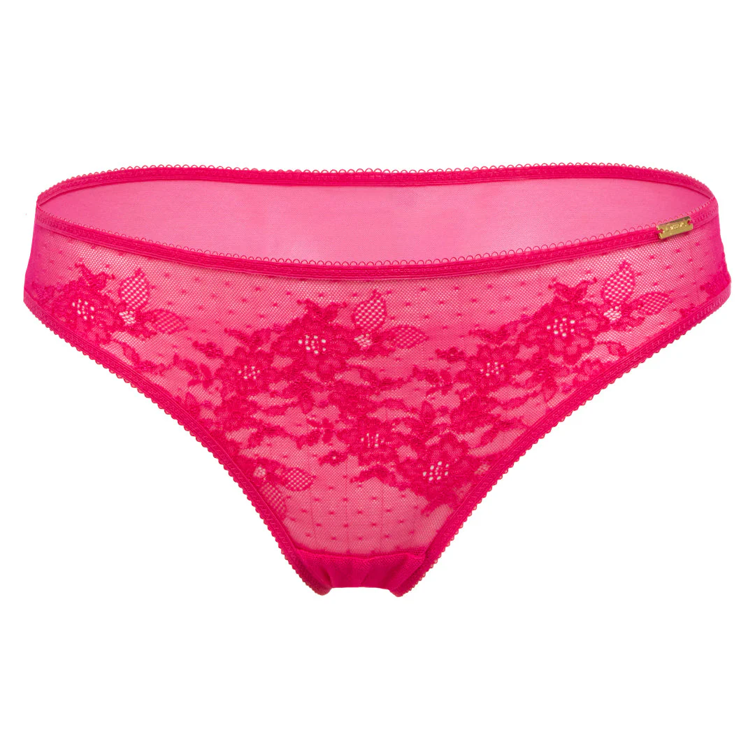 Gossard Glossies Lace Hot Pink Sheer Bikini Panty - Image 8