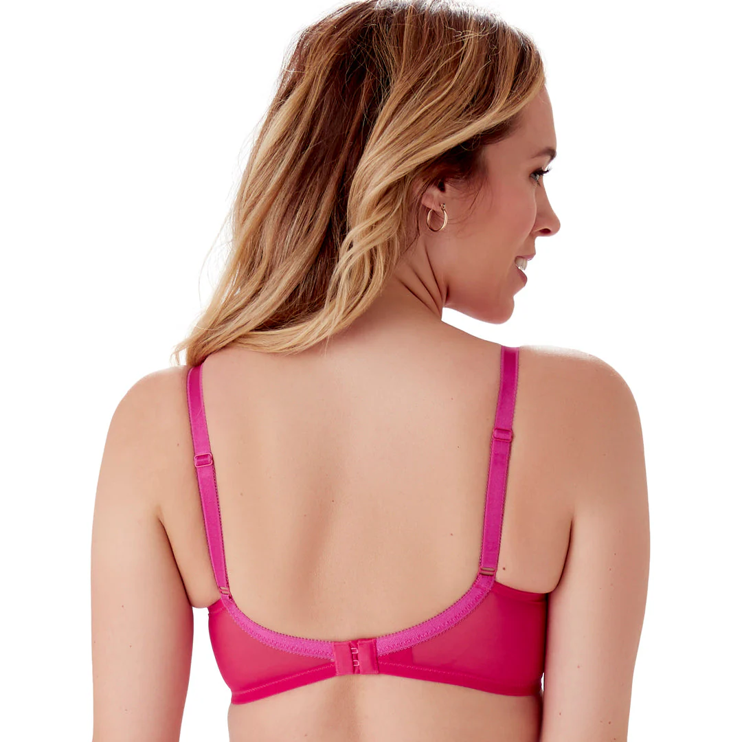 Gossard Glossies Lace Hot Pink Sheer Molded Bra - Image 3