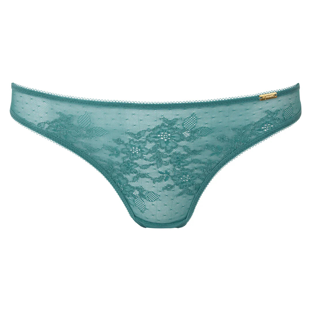 Gossard Glossies Lace Jade Sheer Thong Panty - Image 7