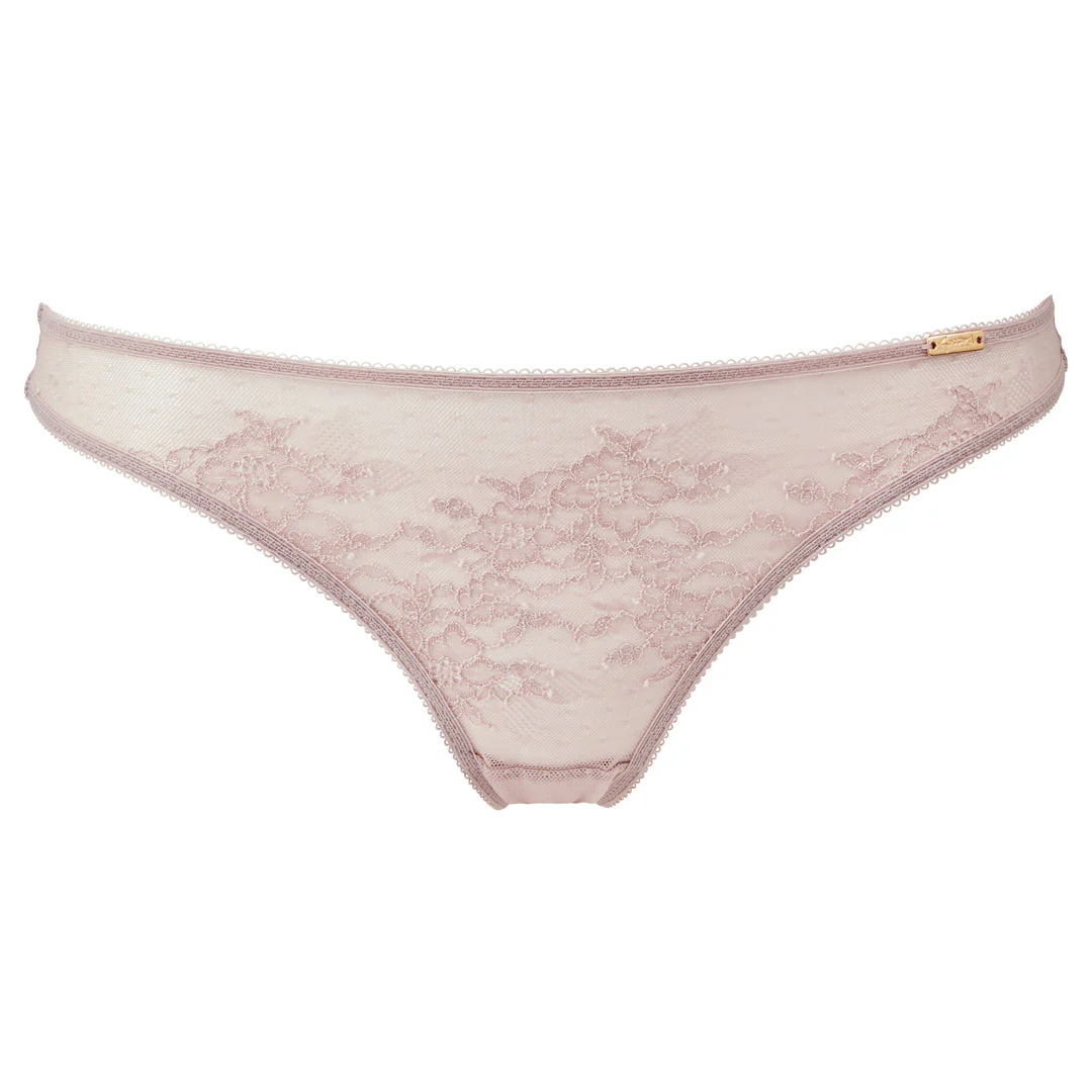 Gossard Glossies Lace Mink Sheer Thong Panty - Image 8