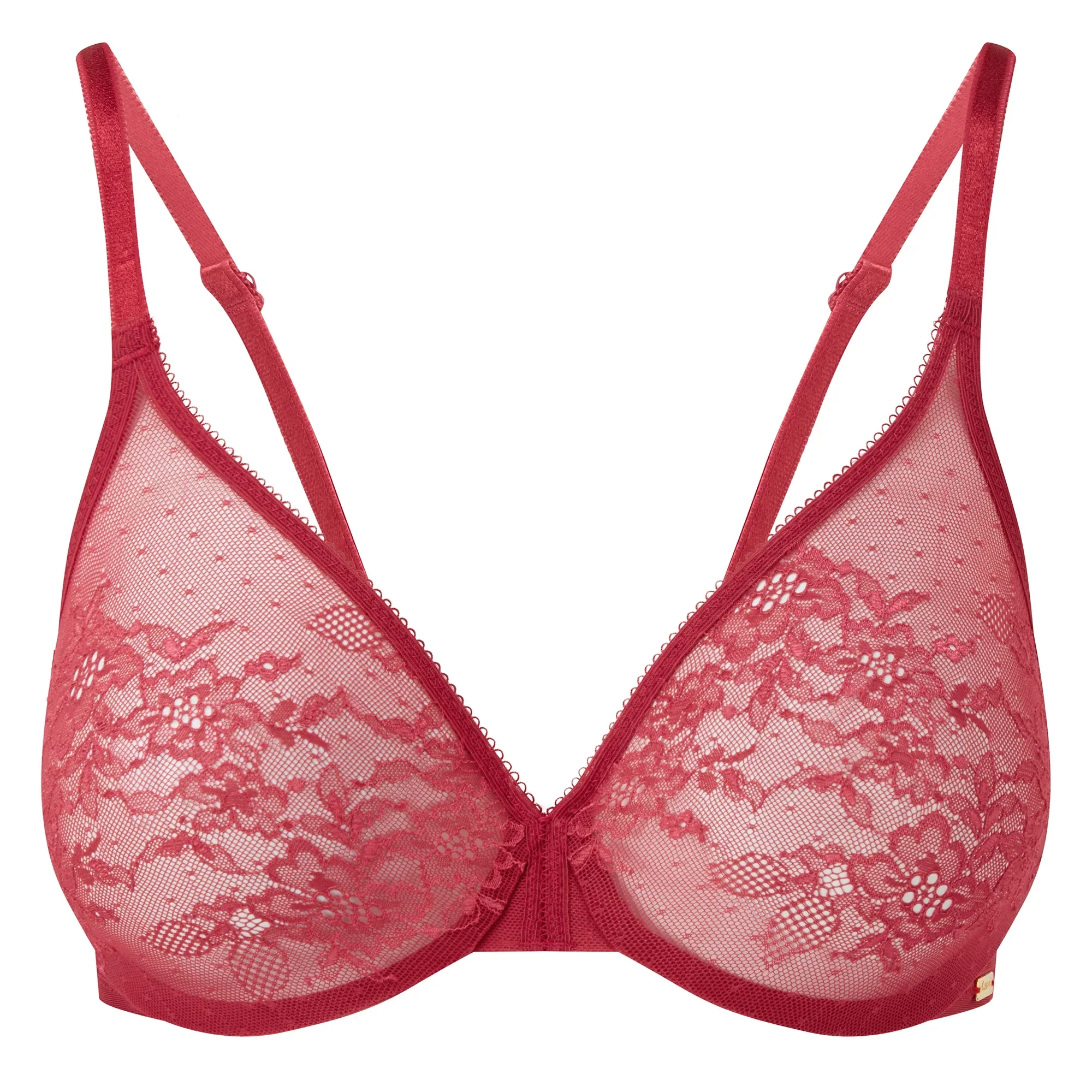 Gossard Glossies Lace Raspberry Blush Sheer Molded Bra - Image 7