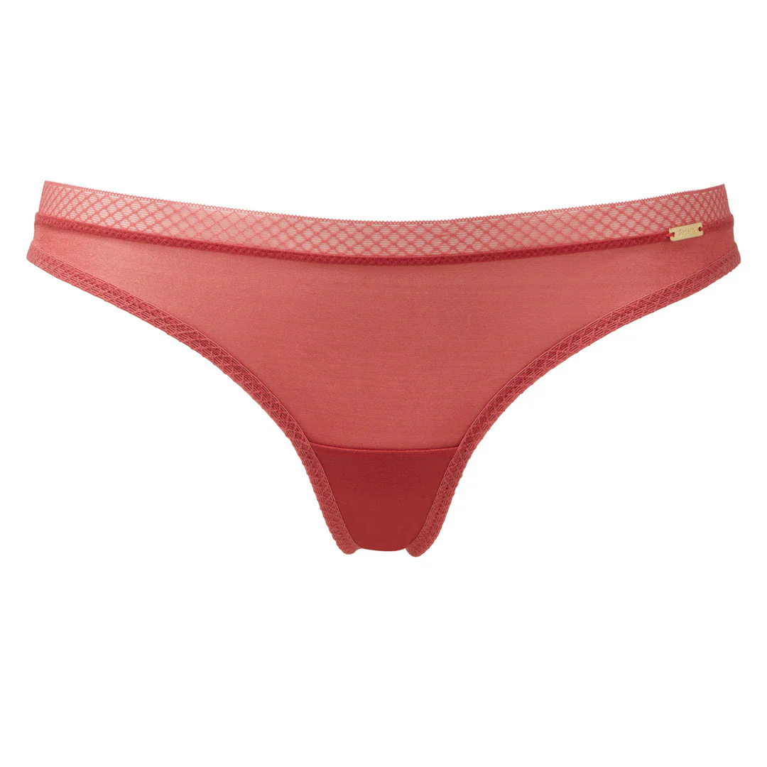 Gossard Glossies Raspberry Sorbet Sheer See Through Thong Panty - Image 8
