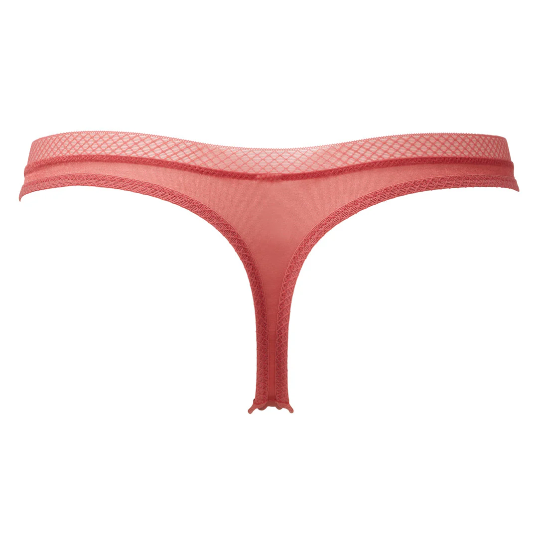 Gossard Glossies Raspberry Sorbet Sheer See Through Thong Panty - Image 9