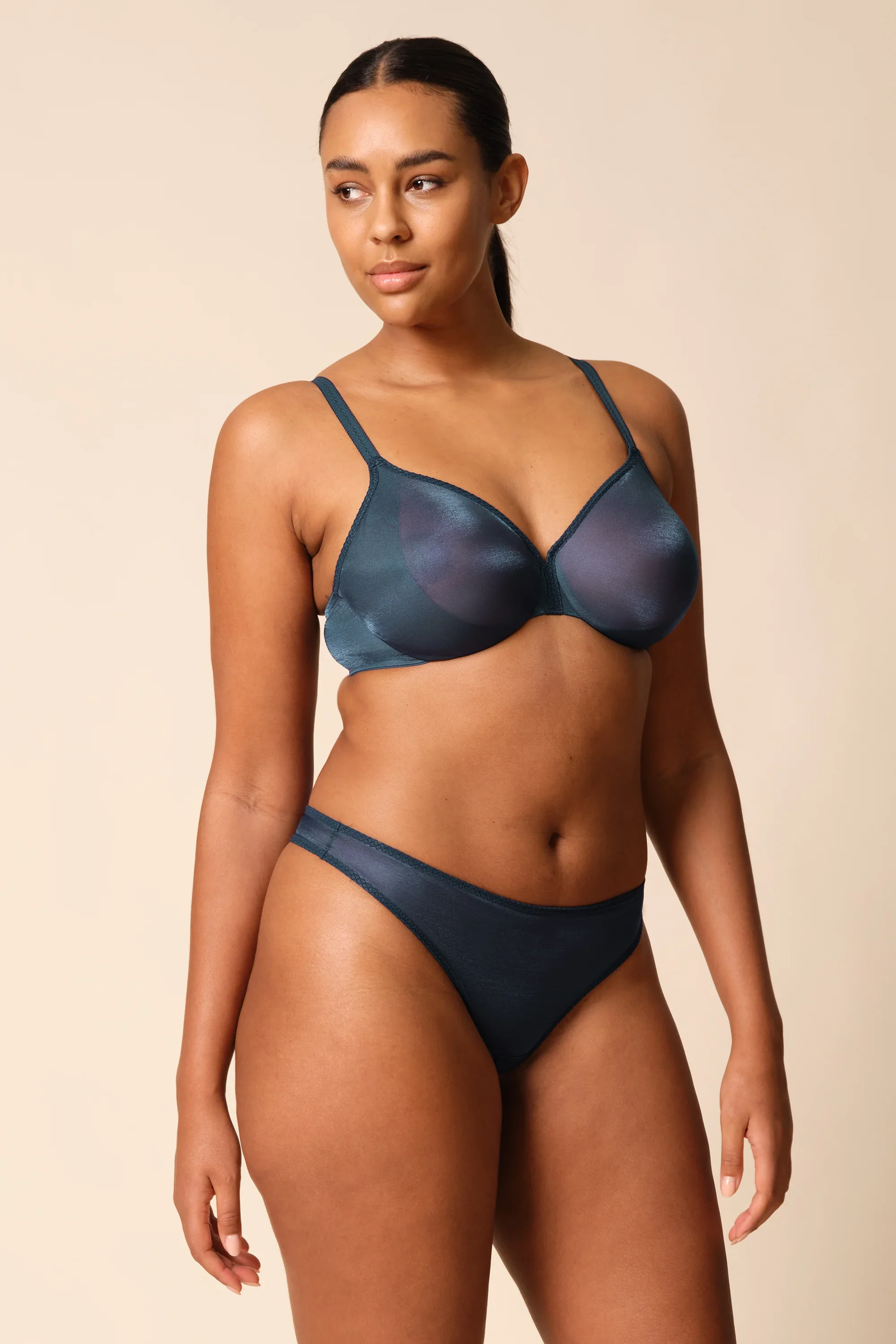 Gossard Glossies Shadow Blue Sheer Bra Ultimate Comfort - Image 7