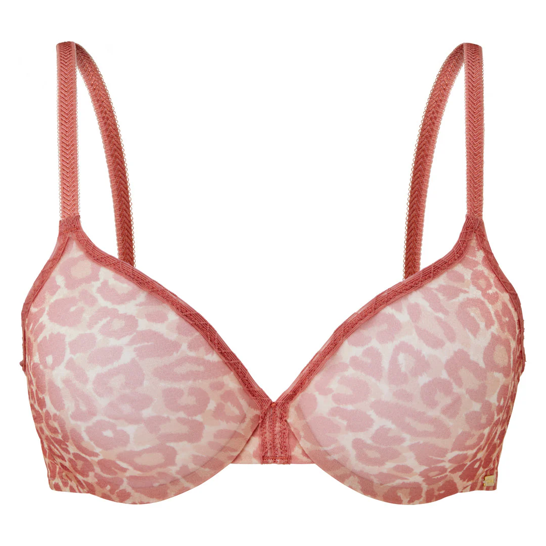 Gossard Glossies Leopard Pink Printed Sheer Bra - Image 8