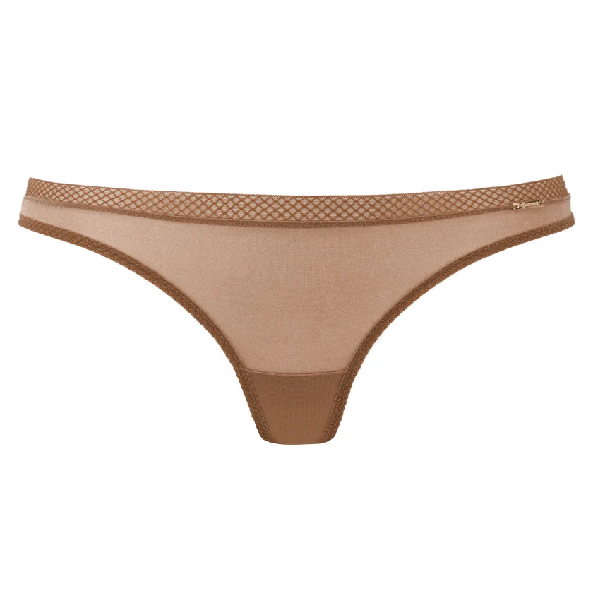Gossard Glossies Bronze Sheer Thong Panty - Image 9