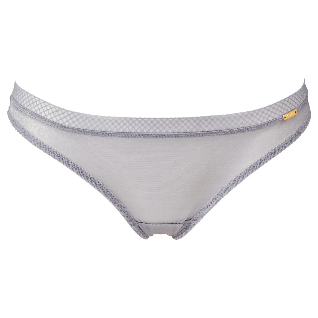 Gossard Glossies Silver Sheer See Through Thong Panty - Image 7