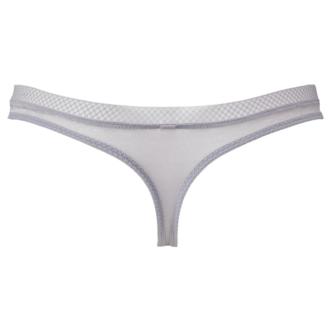 Gossard Glossies Silver Sheer See Through Thong Panty - Image 8