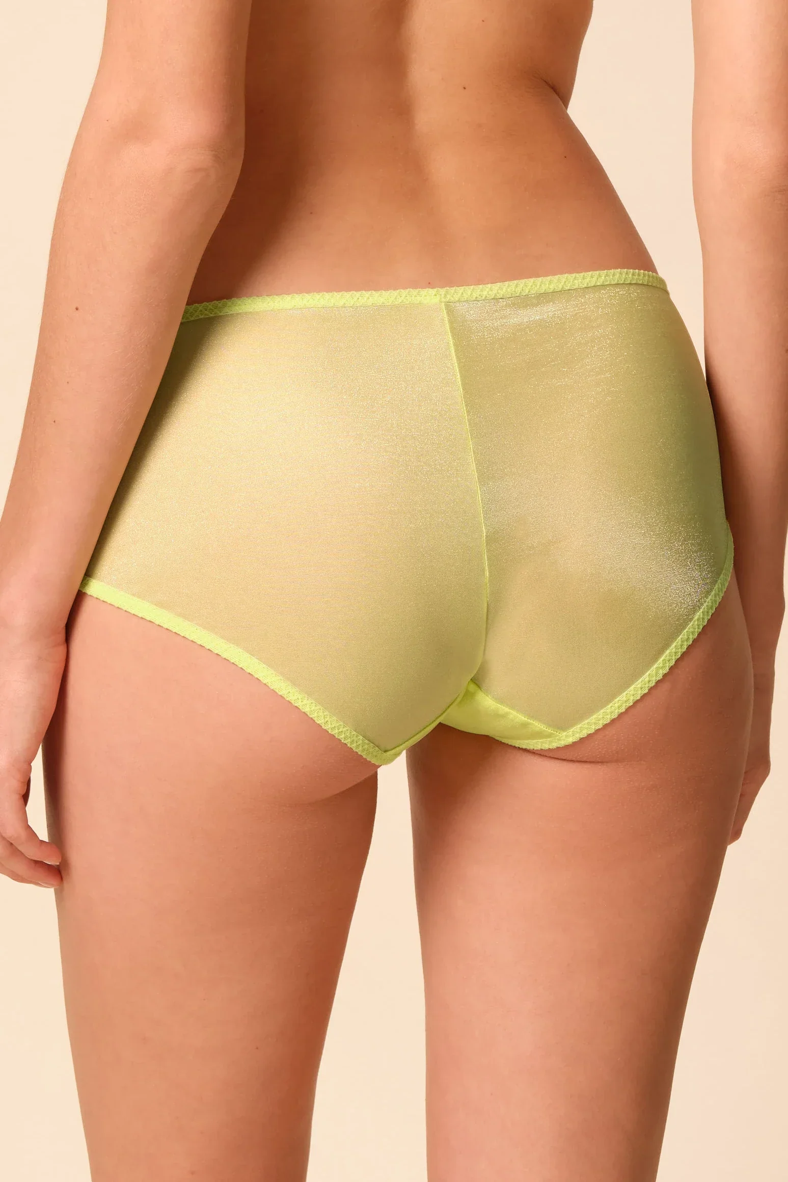 Gossard Glossies Sunny Lime Sheer Shorts - Image 2