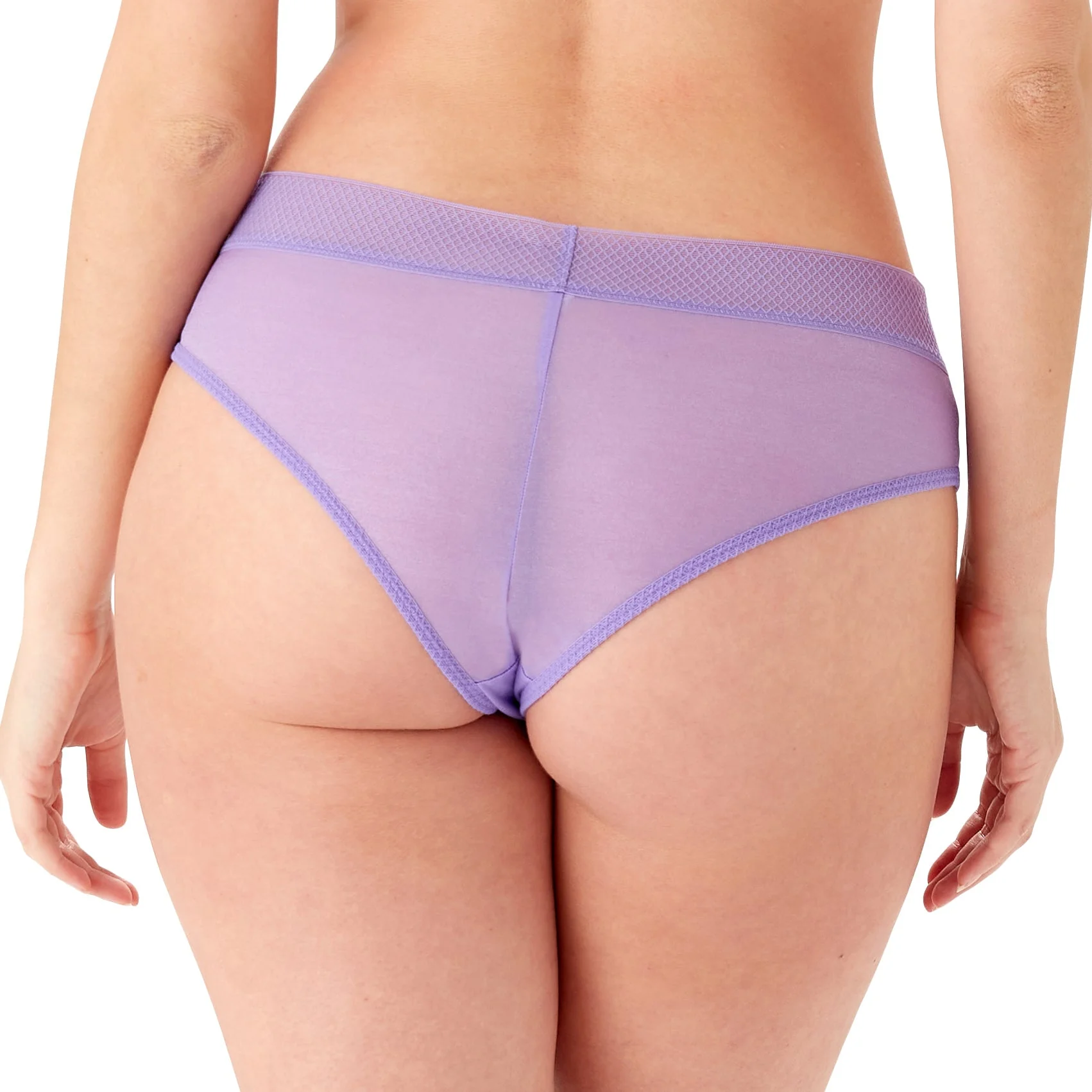 Gossard Glossies Violet Sheer Mesh Cheeky Short Panty - Image 2