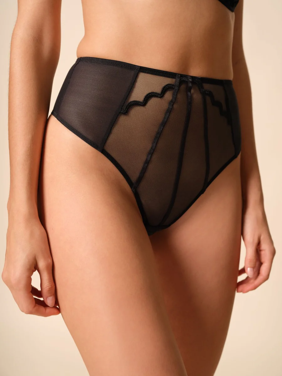 Gossard Obsession Black Sheer Deep Brief Panty