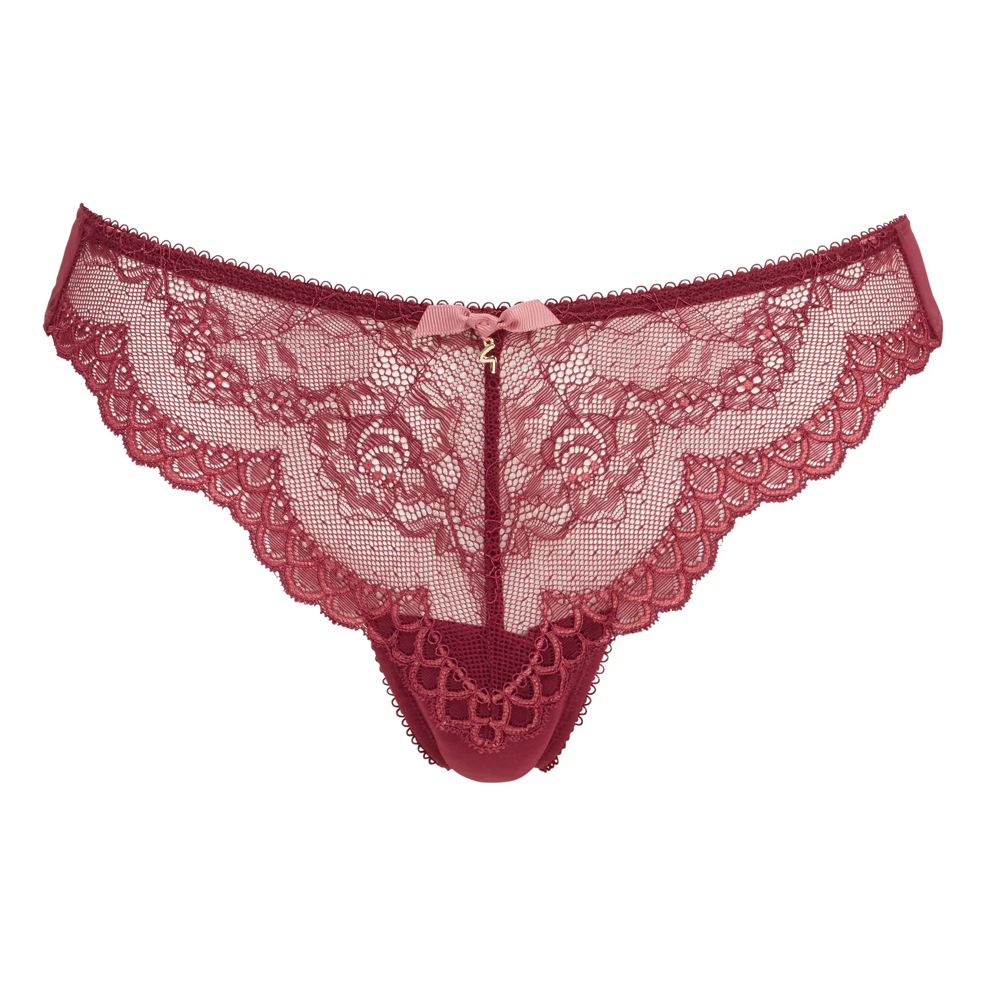 Gossard Superboost Lace Raspberry Sorbet Sheer Thong Panty - Image 3