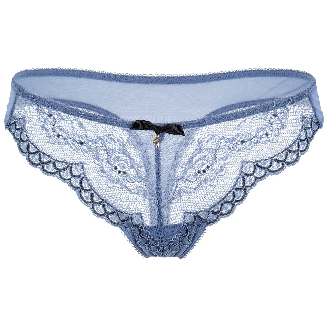 Gossard Superboost Lace Moonlight Blue Sheer Thong Panty - Image 7