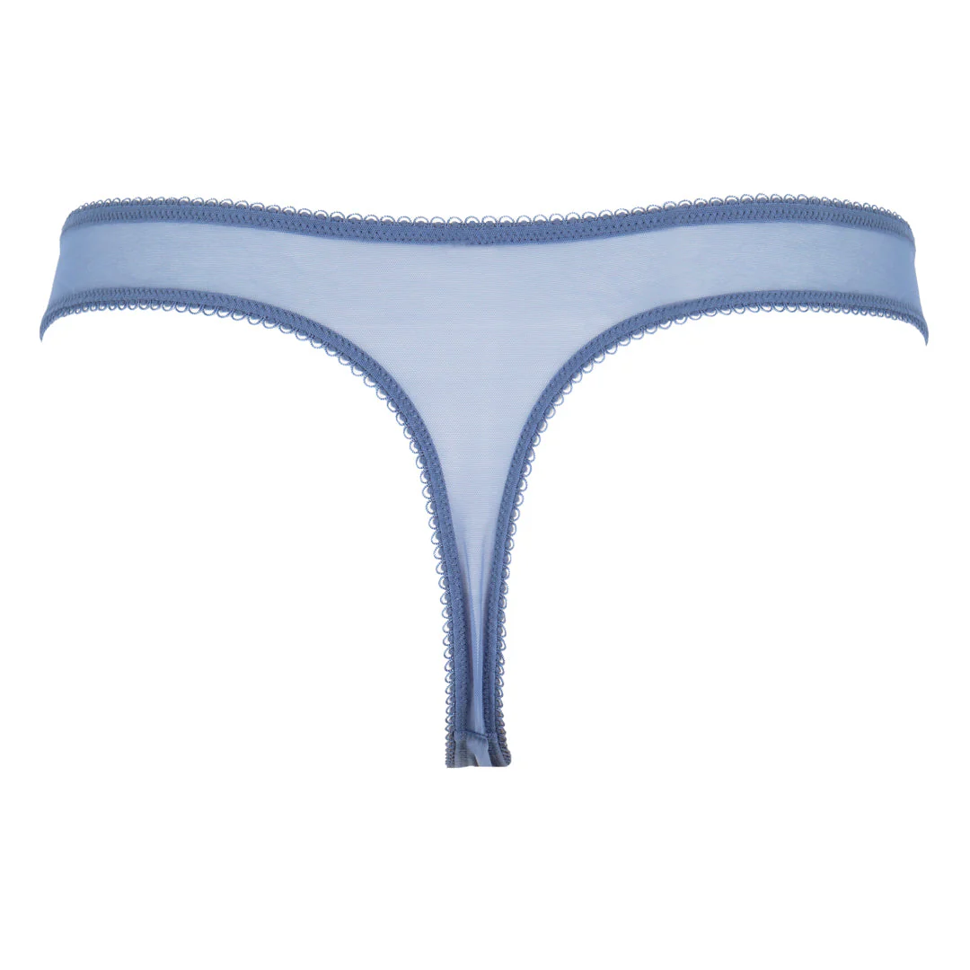 Gossard Superboost Lace Moonlight Blue Sheer Thong Panty - Image 8