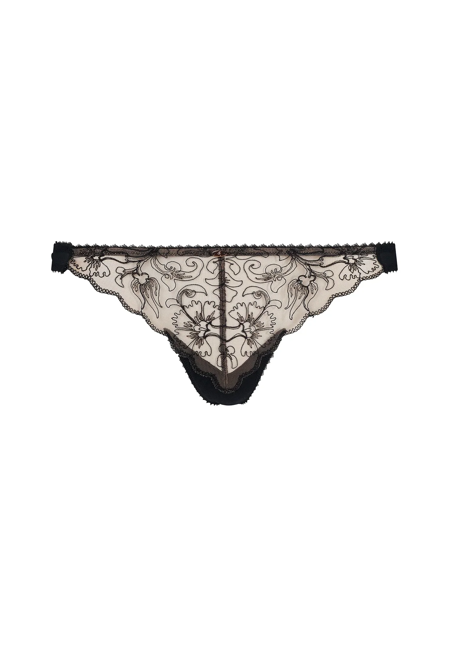 Gossard VIP Fleur de Nuit Black Sheer Thong Panty - Image 5