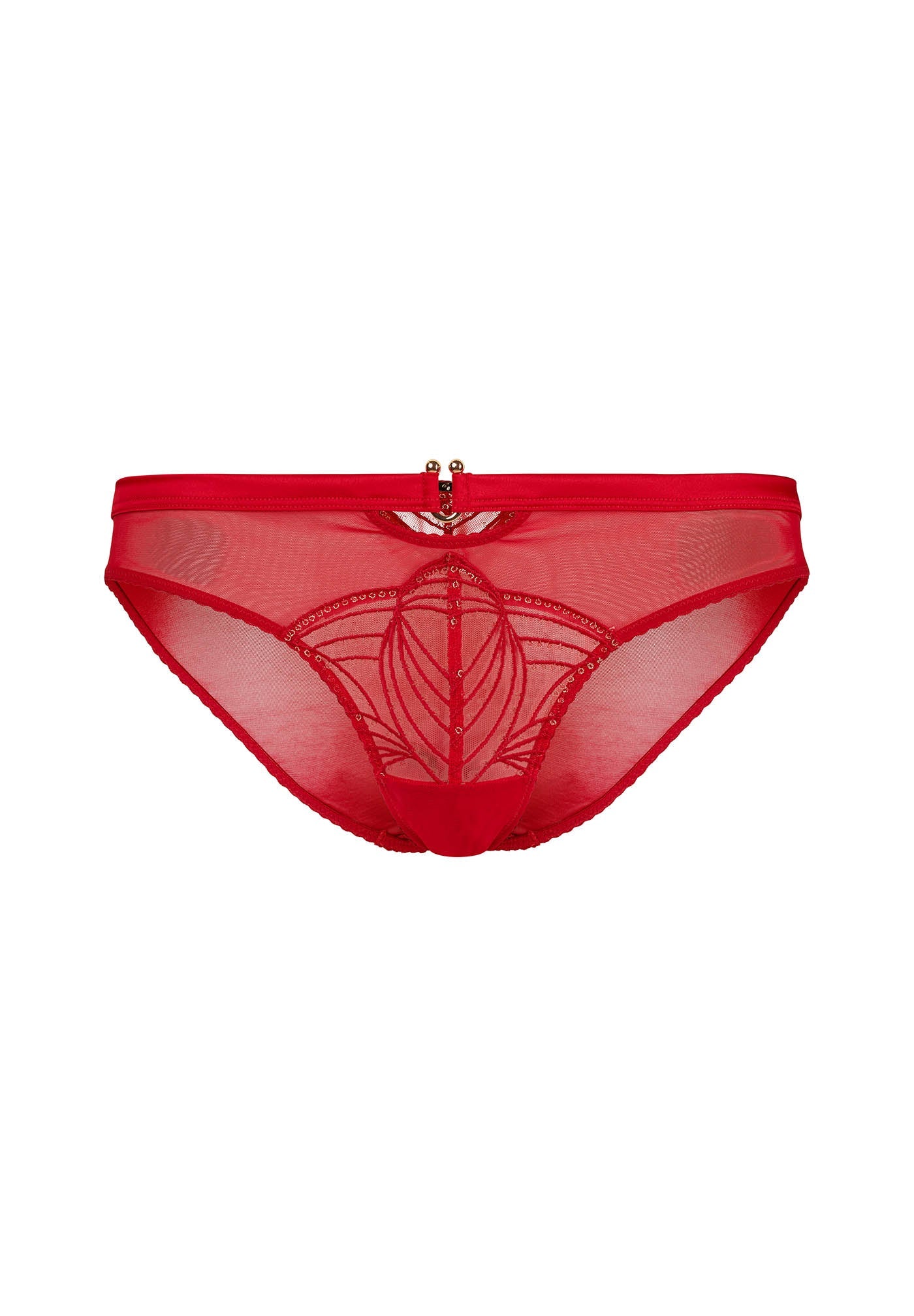 Gossard Viva Red Sheer Embroidered Bikini Panties - Image 6