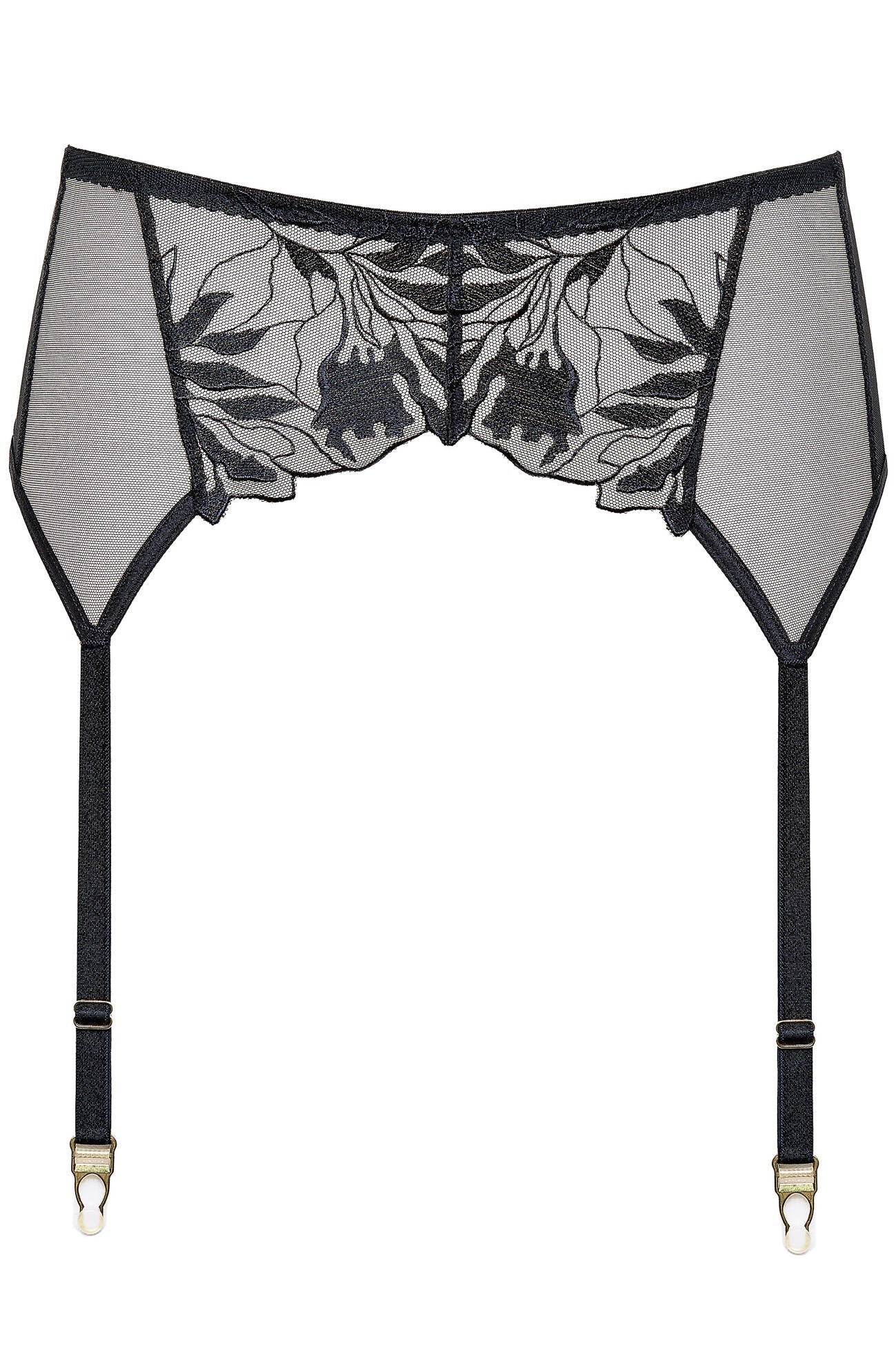 Gorteks Coco Black High Waist Mesh Garter Belt - Image 5