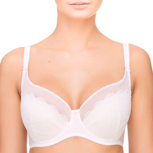 Lace Overlay Full Figure Bra Lauma Vivian White - Image 5