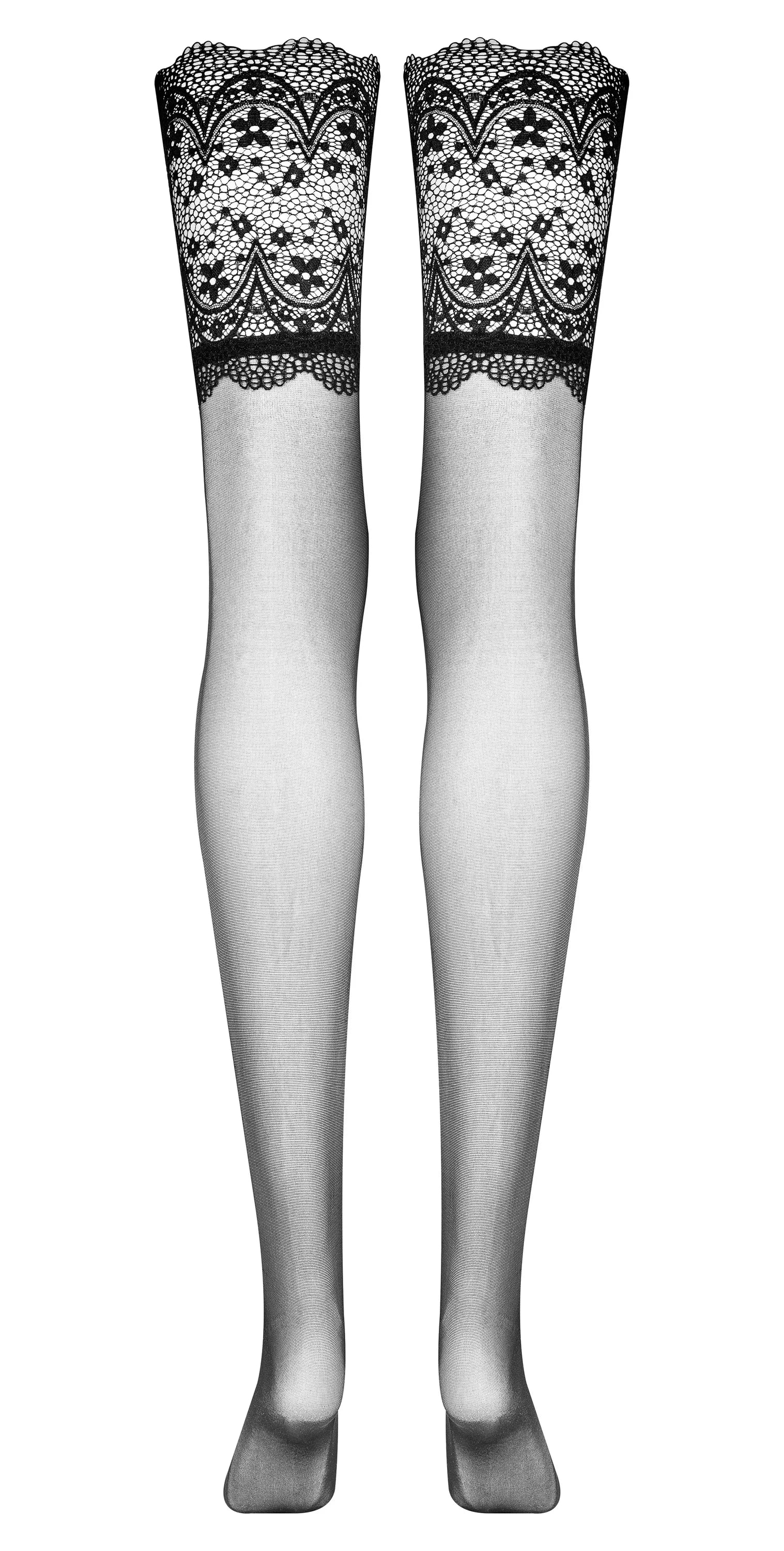 Beauty Night Obsidian Lace Top Sheer Stockings - Image 5