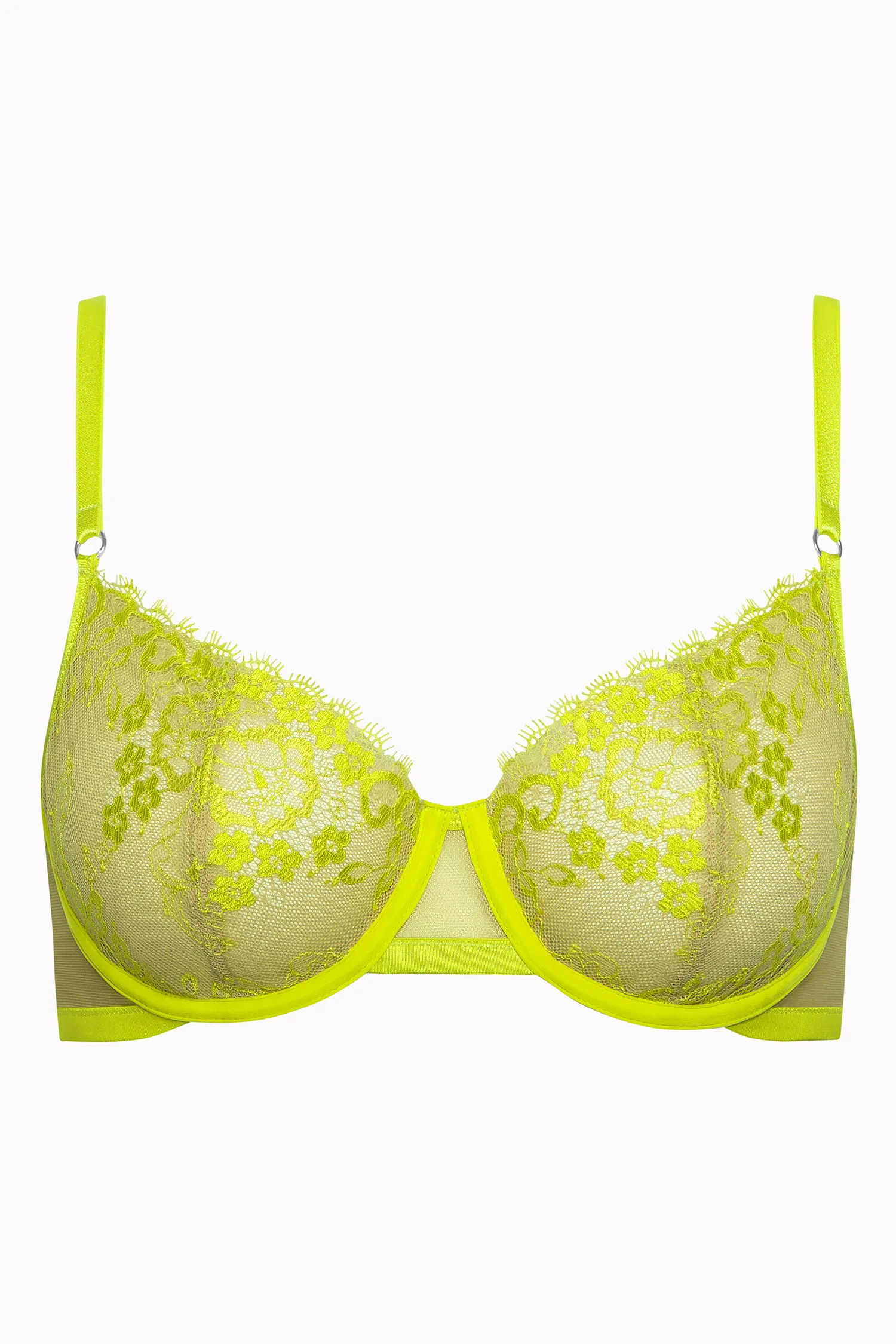 Lisca Highlight Green Glow Sheer Demi Wired Bra - Image 3