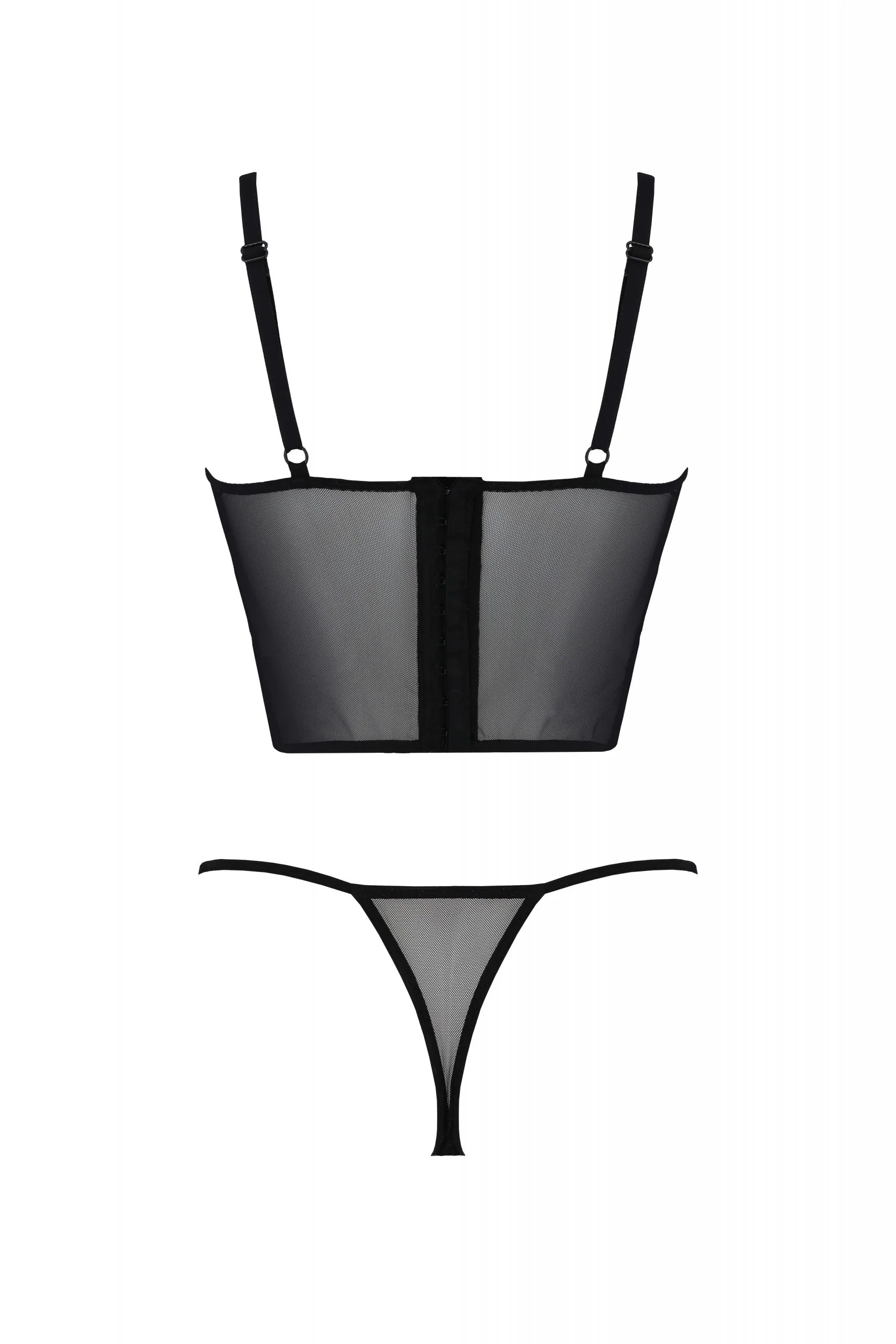 Longline Lace Bustier String Panty Set Passion Kerria - Image 4