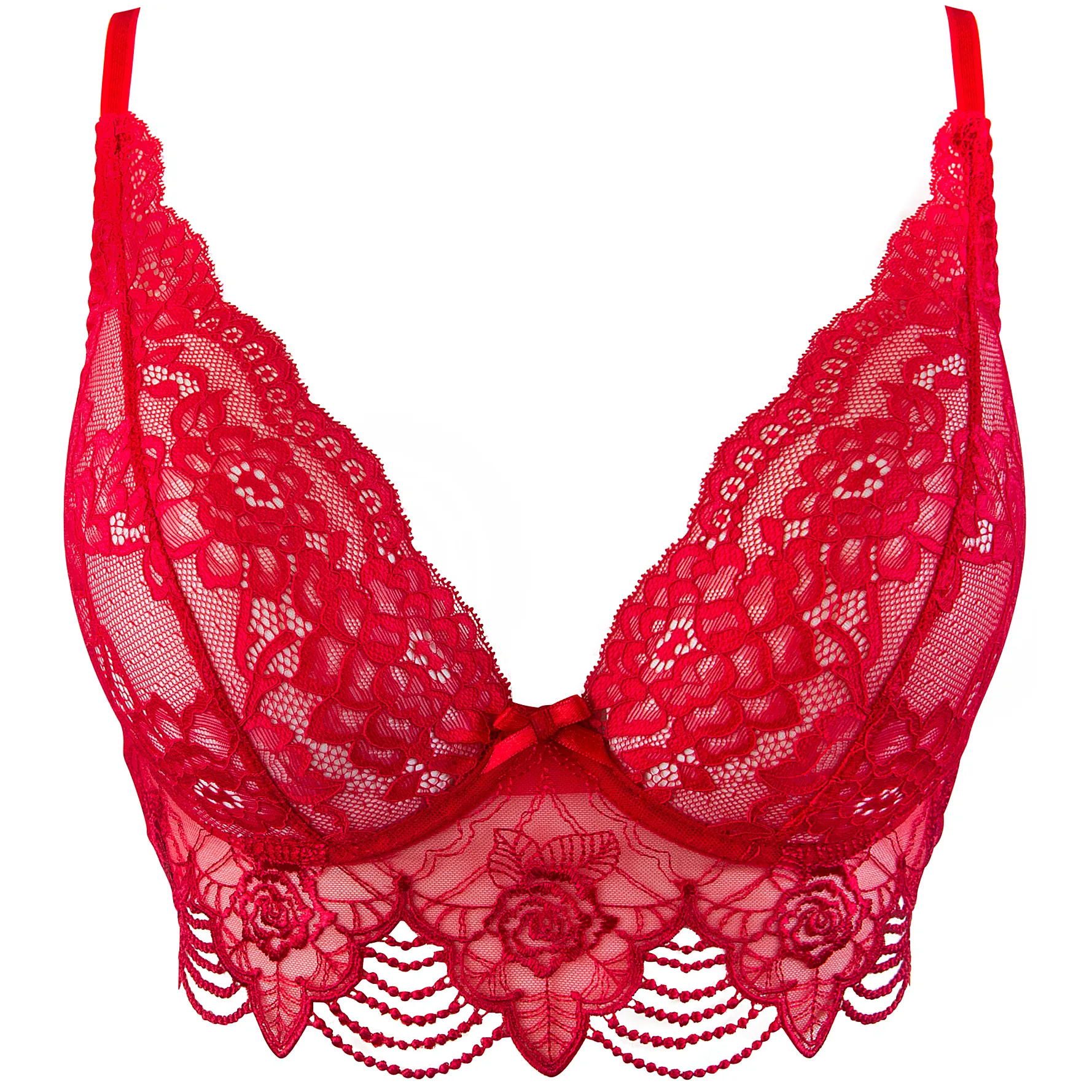 Axami Valentine Longline Plunge Sheer Lace Bra - Image 6