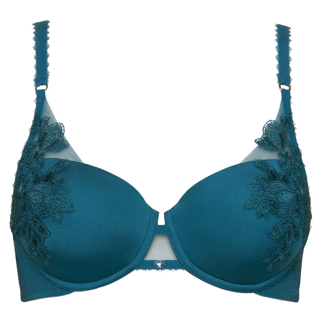 Lisca Peony Dark Turquoise Molded Foam Cup Demi Bra - Image 7