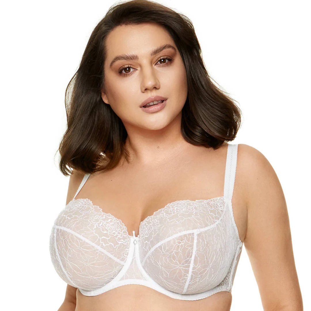 Gorteks Pamela White Sheer Mesh Balconette Bra SALE - Image 7