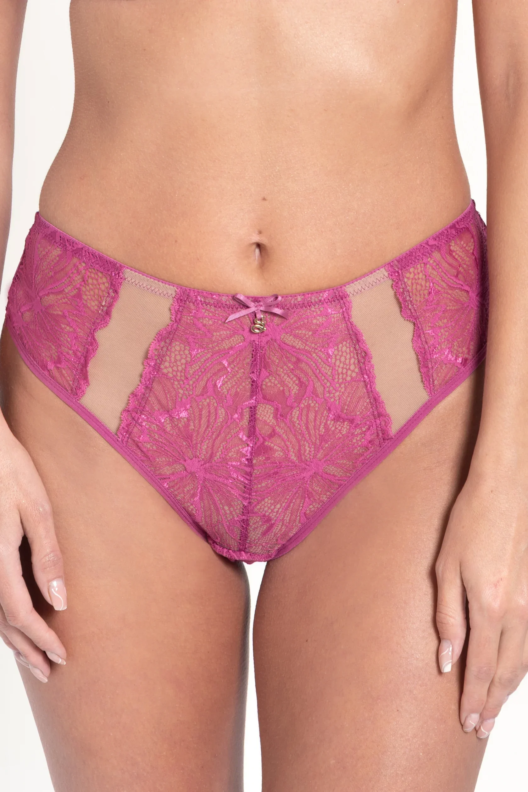Samanta Mila Raspberry Lace Tanga Panty