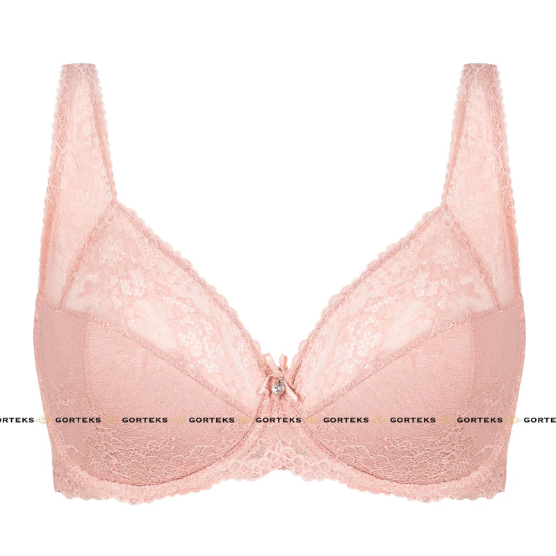 Gorteks Scarlet Powder Pink Semi Sheer Half Padded Bra - Image 5