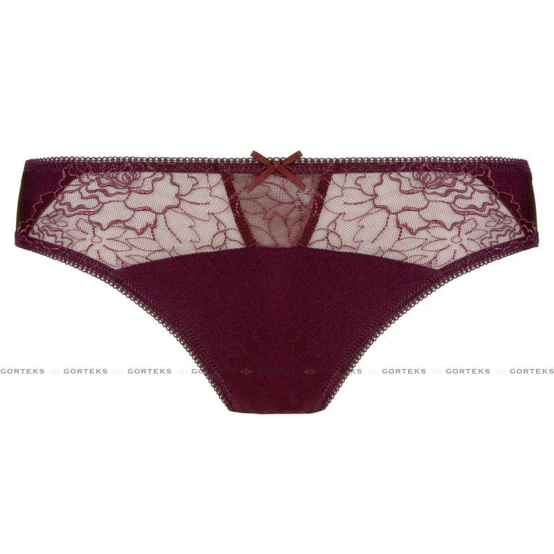 Gorteks Pamela Aubergine Semi Sheer Thong Panty - Image 3