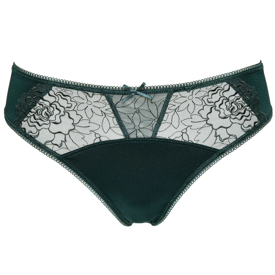 Gorteks Pamela Pine Green Semi Sheer Low Rise Bikini Panty - Image 9