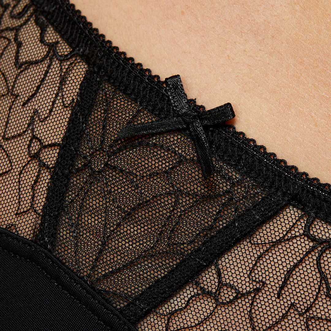Gorteks Pamela Black Semi Sheer Thong Panty - Image 6