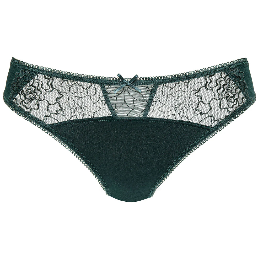 Gorteks Pamela Pine Green Semi Sheer Thong Panty - Image 8