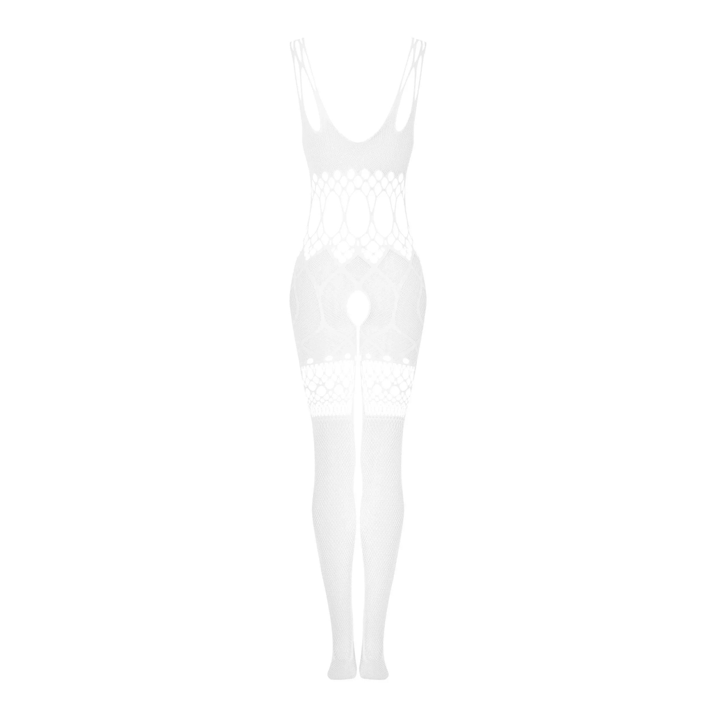 Obsessive White Cutouts Crotchless Bodystocking - Image 6