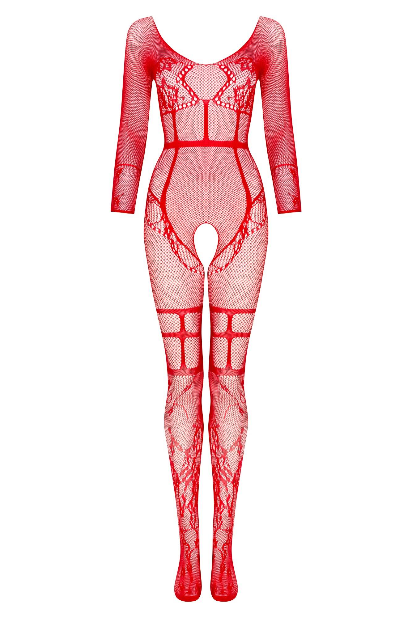 Beauty Night Lorna Red Seductive Delicate Fishnet Bodystocking - Image 6