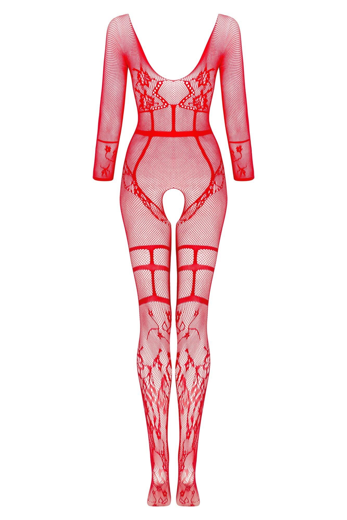 Beauty Night Lorna Red Seductive Delicate Fishnet Bodystocking - Image 7
