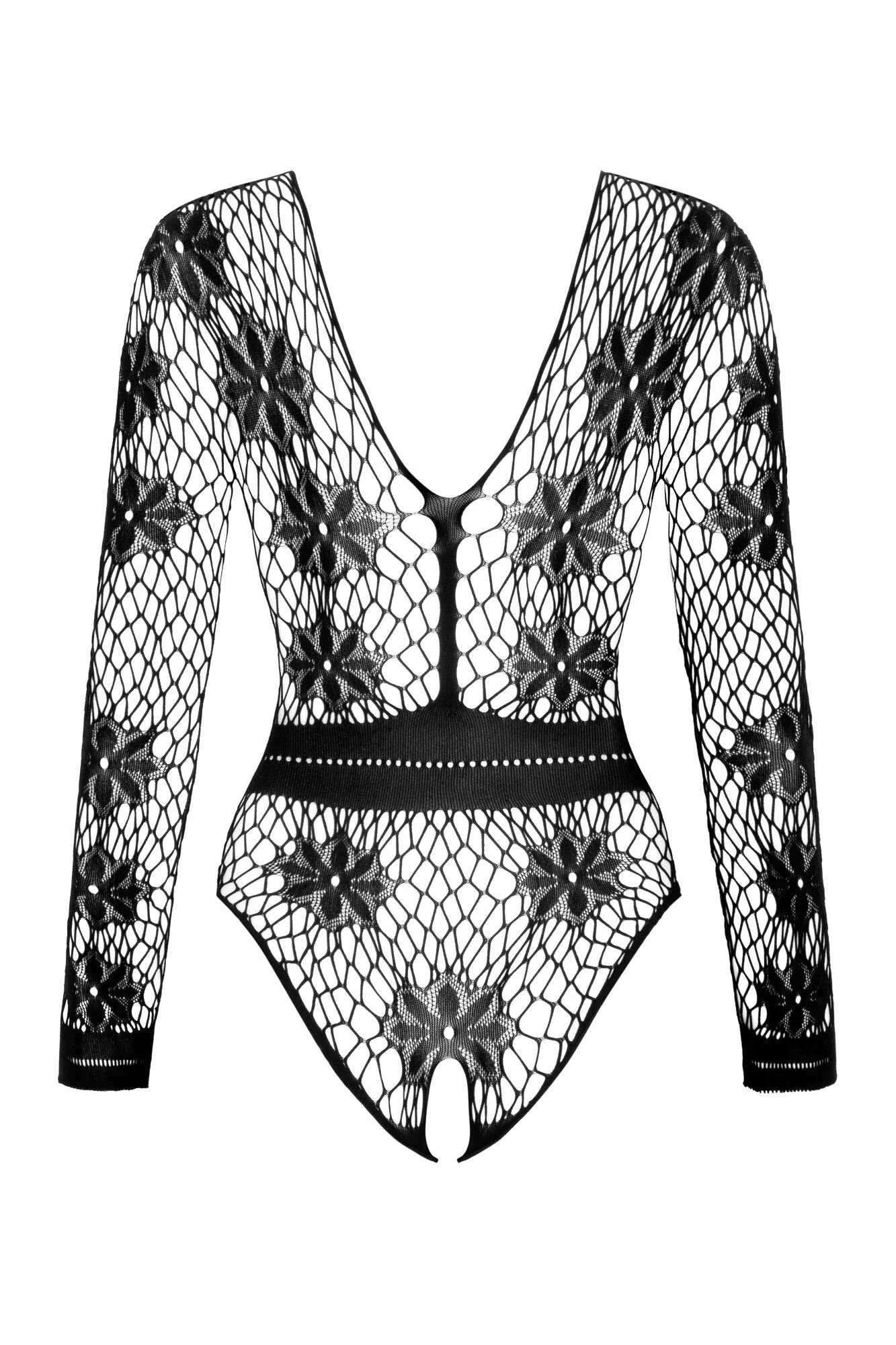 Beauty Night Regina Black Sexy Long Sleeve Fishnet Bodysuit - Image 5