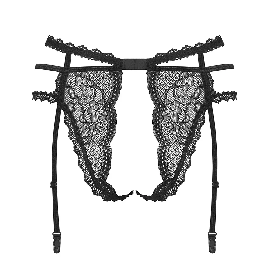Obsessive Pearlove Open Crotch Lace Garter Panty - Image 4