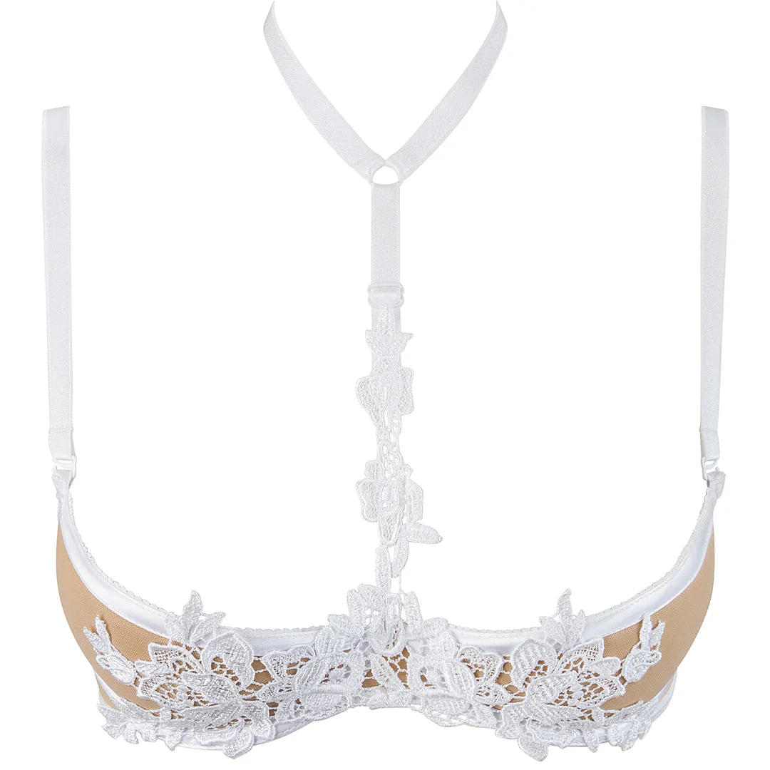 Axami Naughty in Nude White Open Cup Shelf Bra - Image 6
